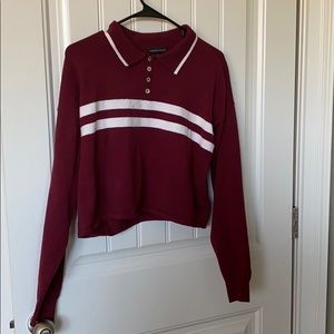 Kendall & Kylie Long-sleeve Collared Crop